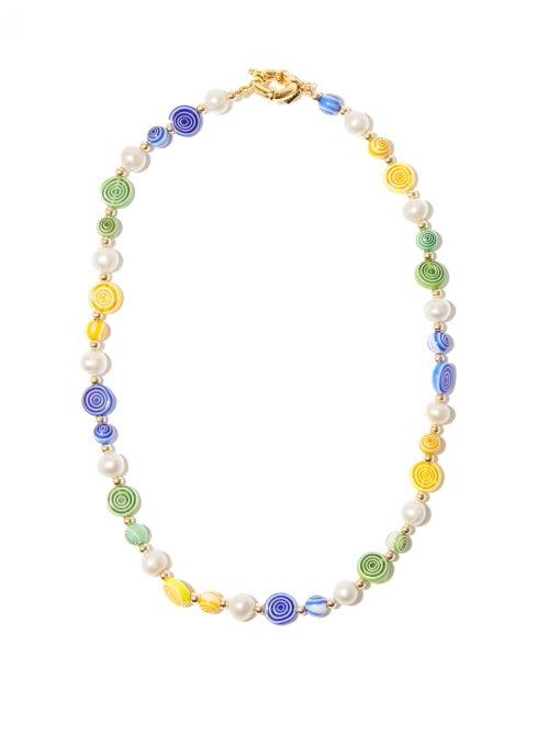 Mens Jewellery Liou - Jenga Millefiori Glass & Gold-filled Necklace - Mens - Multi