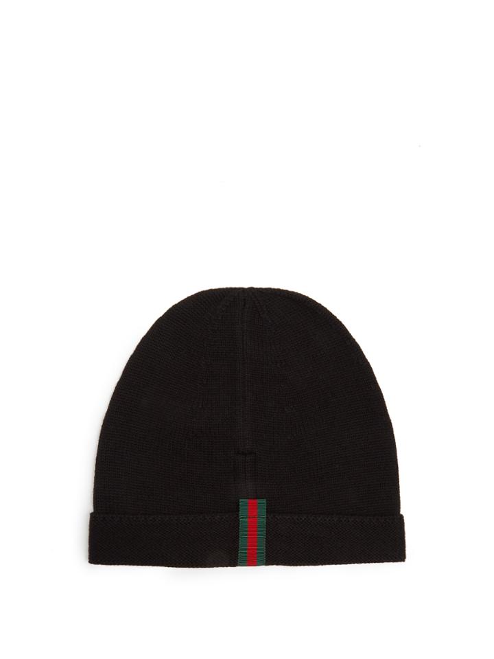 Gucci Web-appliqu Wool Beanie Hat