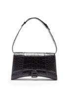 Matchesfashion.com Balenciaga - Hourglass Sling Crocodile-effect Leather Bag - Womens - Black