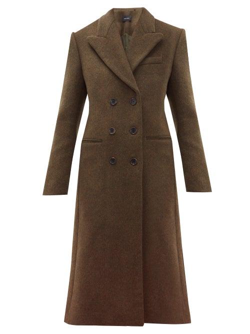 Matchesfashion.com Isabel Marant - Roleen Virgin Wool Blend Double Breasted Coat - Womens - Khaki