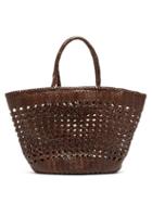 Matchesfashion.com Dragon Diffusion - Carnage Extra Large Woven Leather Basket Bag - Womens - Dark Brown
