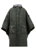 Ganni - Quilted Hooded Recycled-shell Coat - Womens - Dark Green