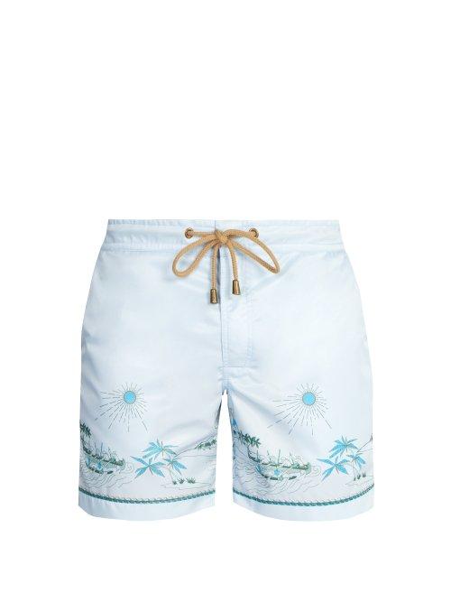 Matchesfashion.com Thorsun - Titan Fit Volcano Print Swim Shorts - Mens - Blue