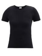 Balenciaga - Cropped Ribbed Cotton T-shirt - Womens - Black