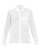 Matchesfashion.com Lemaire - Exaggerated-collar Silk-blend Batiste Shirt - Womens - White