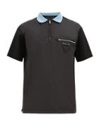 Matchesfashion.com Prada - Nylon Panelled Stretch Cotton Polo Shirt - Mens - Black