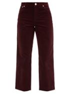 Matchesfashion.com A.p.c. - New Sailor High-rise Cotton-corduroy Cropped Jeans - Womens - Burgundy