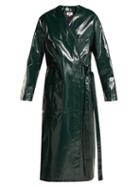 Matchesfashion.com Mm6 Maison Margiela - Coated Cotton Raincoat - Womens - Dark Green