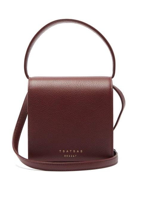 Matchesfashion.com Tsatsas - Malva 2 Grained-leather Cross-body Bag - Womens - Burgundy