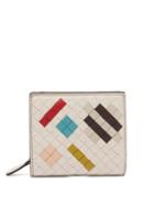 Matchesfashion.com Bottega Veneta - Intrecciato Bi Fold Leather Wallet - Womens - White Multi