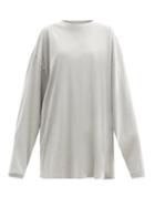 Matchesfashion.com Raey - Oversized Recycled-yarn Cotton-blend T-shirt - Womens - Grey Marl