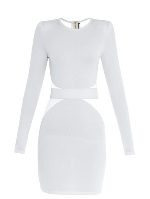 Balmain Tulle-insert Mini Dress