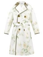 S.s. Daley - Weather Officer Floral-print Cotton Trench Coat - Mens - White