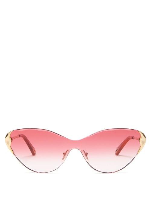 Matchesfashion.com Chlo - Curtis Frameless Cat-eye Sunglasses - Womens - Gold