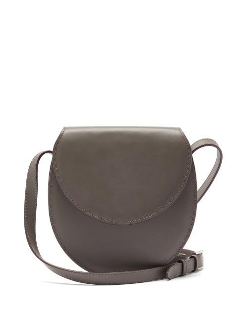 Matchesfashion.com Hunting Season - The Saddle Nappa-leather Cross-body Bag - Womens - Grey