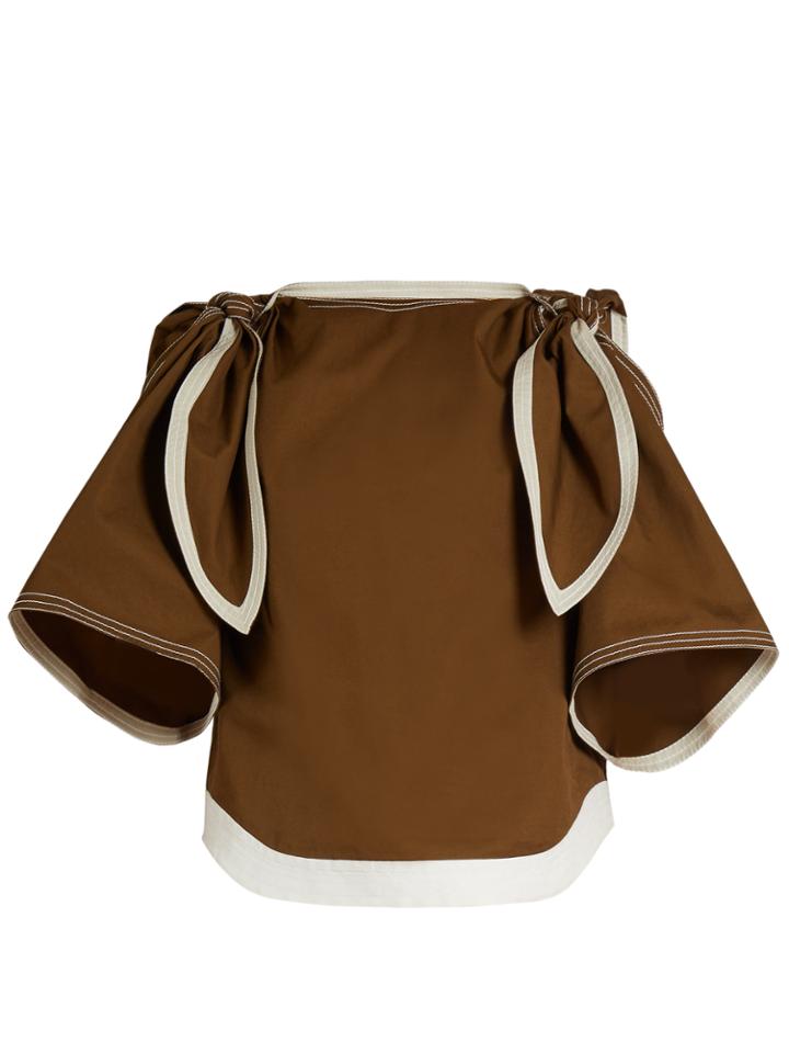 Chloé Boat-neck Flared-sleeve Top