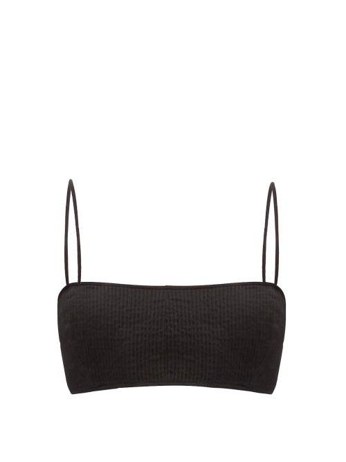 Matchesfashion.com Sir - Alina Pintucked Cotton-blend Cropped Top - Womens - Black