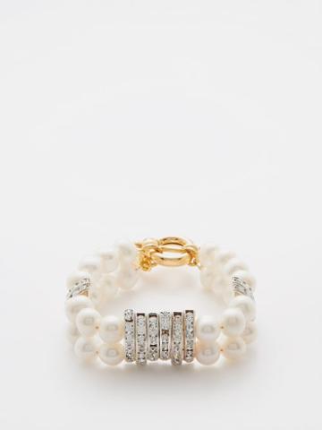 Timeless Pearly - Pearl, Crystal & Gold-plated Bracelet - Womens - Pearl