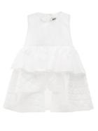 Matchesfashion.com Noir Kei Ninomiya - Quilted-peplum Cotton Top - Womens - White