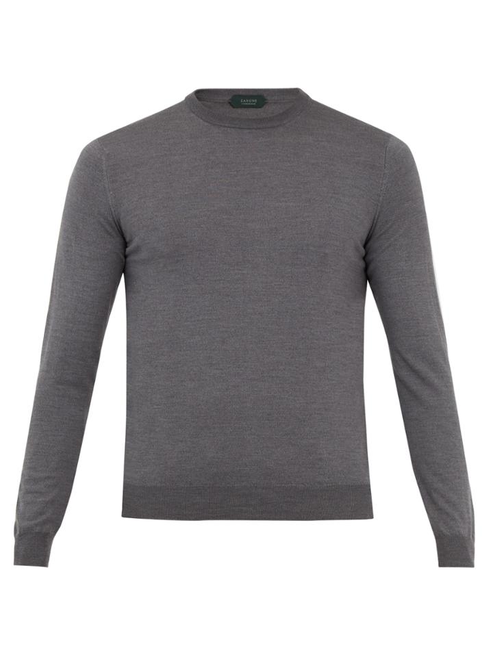 Zanone Crew-neck Flex Wool-knit Sweater