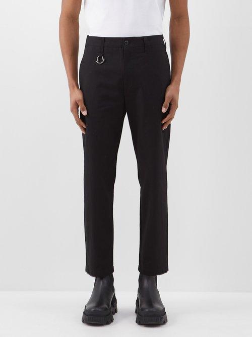 Moncler - Logo-carabiner Cotton-gabardine Trousers - Mens - Black