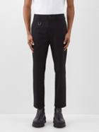 Moncler - Logo-carabiner Cotton-gabardine Trousers - Mens - Black
