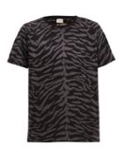 Matchesfashion.com Saint Laurent - Zebra Print Cotton Jersey T Shirt - Mens - Black Grey