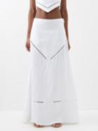 Staud - Kathleen Linen Maxi Skirt - Womens - White