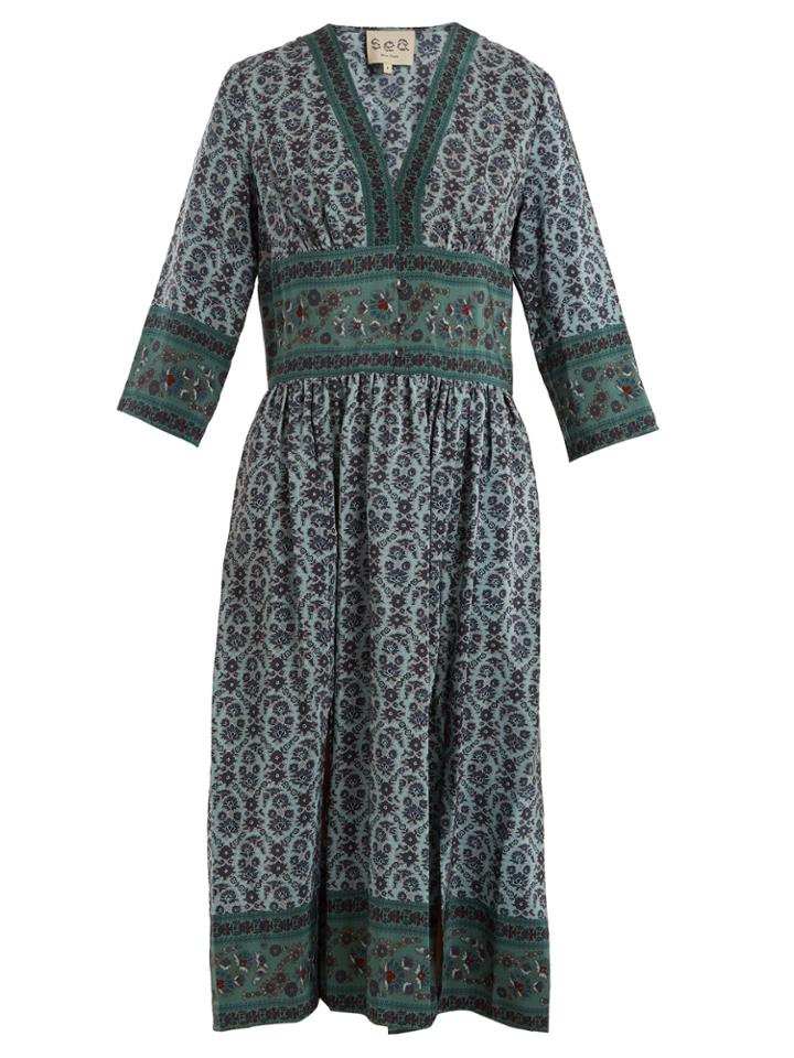 Sea Martine Border Silk Dress