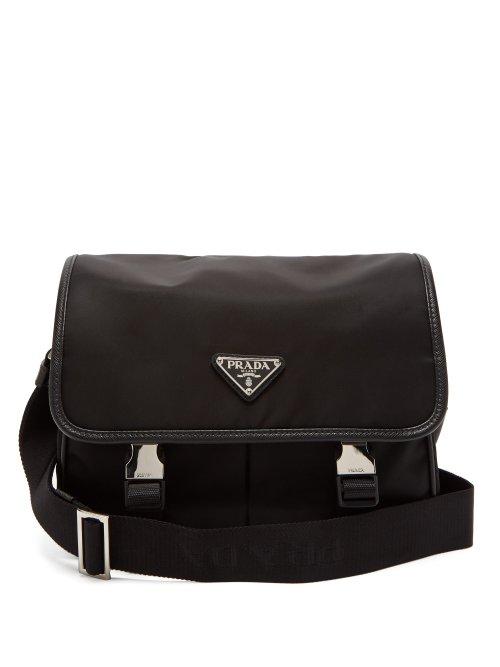 Matchesfashion.com Prada - Logo Nylon Messenger Bag - Mens - Black