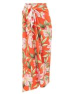 Matchesfashion.com Mara Hoffman - Izzi Lily Print Midi Skirt - Womens - Red Multi