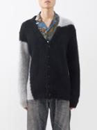 Noma T.d - Hand-knitted Textured Cardigan - Mens - Black Grey