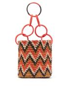 Matchesfashion.com Sensi Studio - Print Toquilla Straw Basket Bag With Ring Handle - Womens - Red Multi