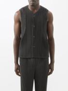 Homme Pliss Issey Miyake - Bow Technical-pleated Waistcoat - Mens - Grey