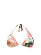 Matchesfashion.com Dolce & Gabbana - Floral-print Triangle Bikini Top - Womens - Pink Print