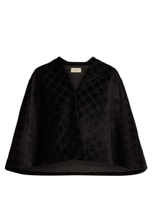 Matchesfashion.com Gucci - Gg Velvet Cape - Womens - Black