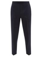 Maison Kitsun - City Logo-embroidered Twill Trousers - Mens - Navy