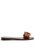 Matchesfashion.com Lvaro - Abbi Feather Embellished Slides - Womens - Dark Brown