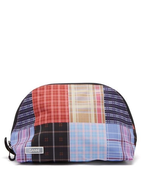 Matchesfashion.com Ganni - Patchwork Make-up Bag - Womens - Blue Multi