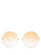 Linda Farrow Oversized Round-frame Sunglasses