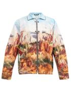 Matchesfashion.com Palm Angels - Canyon Logo-print Zip-through Shirt Jacket - Mens - Multi