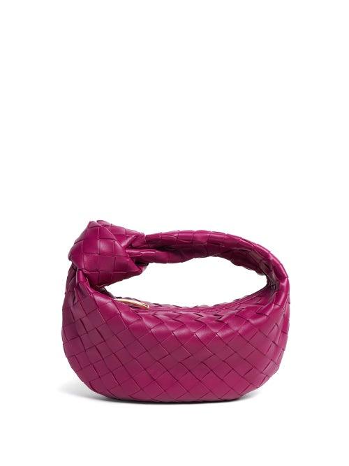 Bottega Veneta - The Jodie Mini Intrecciato-leather Clutch Bag - Womens - Burgundy