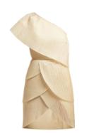 Matchesfashion.com Aje - Blythe Asymmetric Pleated Mini Dress - Womens - Light Yellow