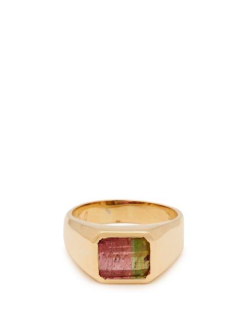 Matchesfashion.com Jacquie Aiche - Tourmaline Signet Ring - Womens - Green