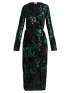 Matchesfashion.com Attico - Sequin Embellished Wrap Dress - Womens - Black Multi