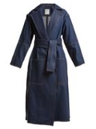 Matchesfashion.com Maison Rabih Kayrouz - Notch Lapel Denim Coat - Womens - Denim