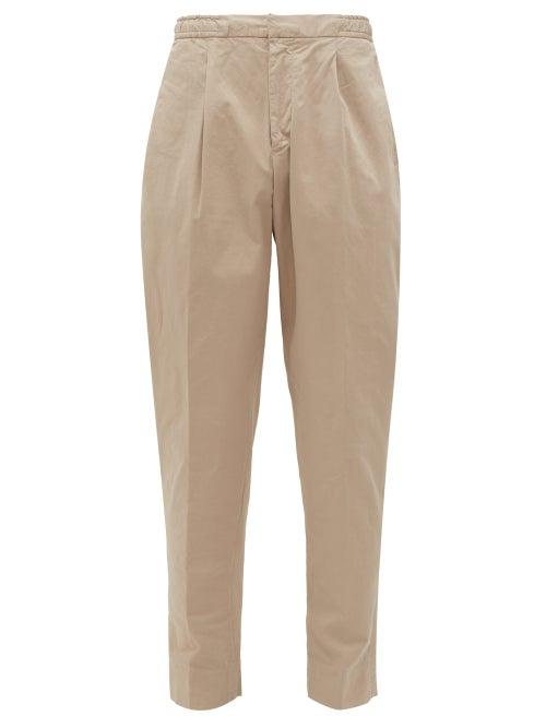 Matchesfashion.com Officine Gnrale - Drew Garment-dyed Cotton-blend Twill Trousers - Mens - Light Beige