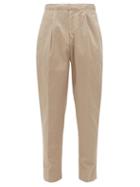 Matchesfashion.com Officine Gnrale - Drew Garment-dyed Cotton-blend Twill Trousers - Mens - Light Beige