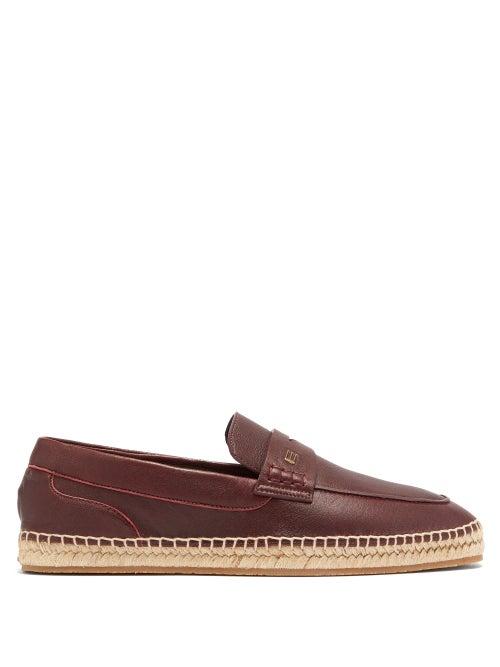 Matchesfashion.com Etro - Penny-loafer Leather Espadrilles - Mens - Burgundy