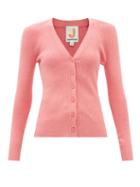 Joostricot - V-neck Ribbed Organic-cotton Blend Cardigan - Womens - Pink